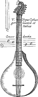 English guitar, gebaut 1772 von William Gibson in Dublin