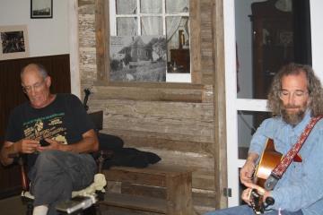 Daniel Wolff (left) and Chris Buhalis (right) at the Okemah Historical Society