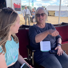 Becky with the interviewer